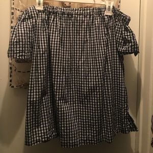 Gingham Strapless Top